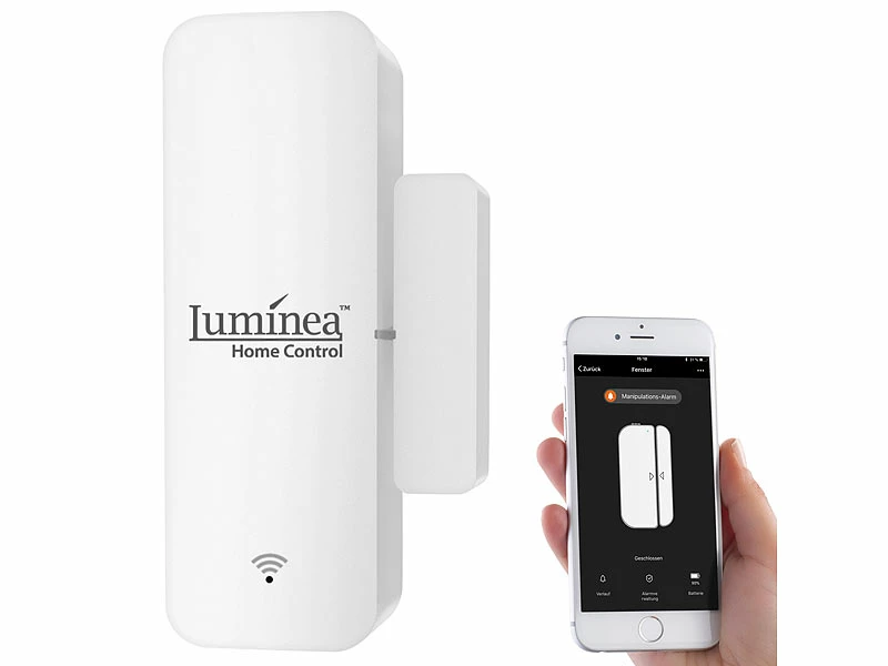 Luminea Home Control Fensterkontakte:10er-Set WLAN-Tür- & Fensteralarm, App, Für Alexa & Google Assistant 12 Luminea Home Control Fensterkontakte:10er-Set WLAN-Tür- & Fensteralarm, App, Für Alexa & Google Assistant – Bild 12