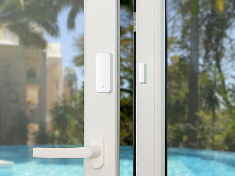 Luminea Home Control Fensterkontakte:10er-Set WLAN-Tür- & Fensteralarm, App, Für Alexa & Google Assistant 5 Luminea Home Control Fensterkontakte:10er-Set WLAN-Tür- & Fensteralarm, App, Für Alexa & Google Assistant – Bild 5