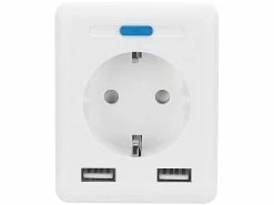 Luminea Home Control Energie Monitor:2er-Set WLAN-Steckdosen, 2 USB, App, Komp. Zu Alexa, Google, Siri -Haushalt Verkäufe nx4910 1