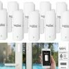 Luminea Home Control Fensterkontakte:10er-Set WLAN-Tür- & Fensteralarm, App, Für Alexa & Google Assistant