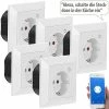 Luminea Home Control Smart Steckdosen:WLAN-Unterputz-Steckdose Mit App, Für Siri, Alexa & GA, 5er Pack
