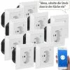Luminea Home Control Steckdose Smart:WLAN-Unterputz-Steckdose Mit App, Für Siri, Alexa & GA, 10er Pack