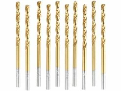AGT HSS-Spiralbohrer:HSS-Bohrer-Set Für Metall, Titan-beschichtet, 3,0 Mm, 10 Stück