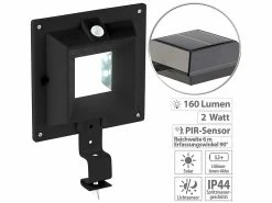 Lunartec Dachrinnen LED:2er-Set Solar-LED-Dachrinnenleuchten Mit PIR-Sensor, 160 Lm, Schwarz -Haushalt Verkäufe nx5563 6