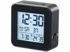 Infactory Wecker:Funkwecker Mit 2 Weckzeiten, Hygro-/Thermometer & Lichtsensor, Schwarz -Haushalt Verkäufe nx5795 3