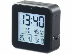 Infactory Wecker:Funkwecker Mit 2 Weckzeiten, Hygro-/Thermometer & Lichtsensor, Schwarz -Haushalt Verkäufe nx5795 4