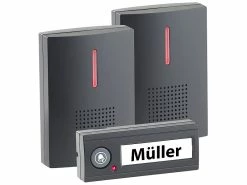 CASAcontrol Funkglocke:Kabellose Funk-Türklingel Mit 2 Empfängern (Licht & Ton), 100 M, IPX4