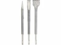 AGT Professional Meisselset:3-teiliges Meißel-Set Für SDS-Plus-System, Spitz-, Flach- & Spatmeißel