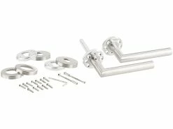 AGT Türgriff Set:Modernes Edelstahl-Türbeschlag-Set, 2 Türklinken Und Rosetten-Garnitur -Haushalt Verkäufe nx5854 2