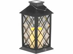 Lunartec Solarlaternen:Solar-Laterne Mit Deko-Kerze Und Flammen-Effekt-LED, Dämmerungs-Sensor -Haushalt Verkäufe nx6073 1