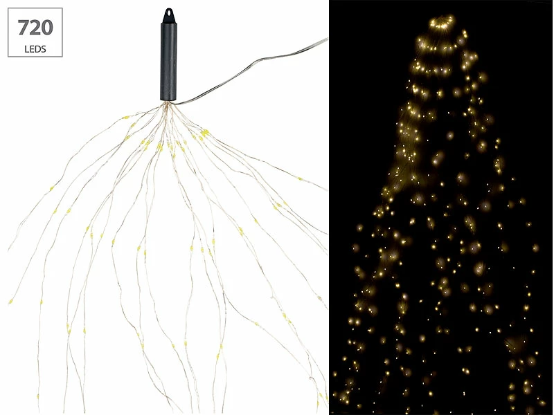 Lunartec Weihnachtsbaum Überwurf:Christbaum-Überwurf-Lichterkette, 20 Girlanden & 720 Warmweiße LEDs 1 Lunartec Weihnachtsbaum Überwurf:Christbaum-Überwurf-Lichterkette, 20 Girlanden & 720 Warmweiße LEDs