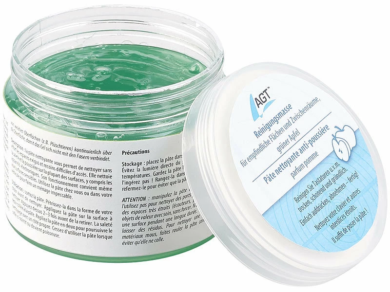 AGT Reinigungsmasse Auto:4er-Set Reinigungsmasse F. Empfindliche Flächen & Zwischenräume, Apfel 2 AGT Reinigungsmasse Auto:4er-Set Reinigungsmasse F. Empfindliche Flächen & Zwischenräume, Apfel – Bild 2