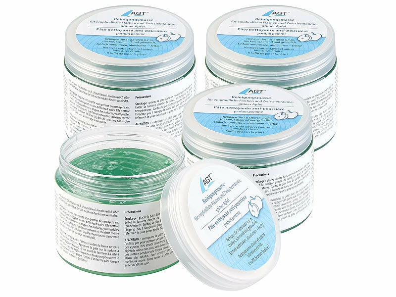 AGT Reinigungsmasse Auto:4er-Set Reinigungsmasse F. Empfindliche Flächen & Zwischenräume, Apfel 1 AGT Reinigungsmasse Auto:4er-Set Reinigungsmasse F. Empfindliche Flächen & Zwischenräume, Apfel
