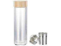Cucina Di Modena Glasflasche:Doppelwandige Glas-Trinkflasche Mit Neopren-Hülle & Tee-Sieb, 400 Ml 11 Cucina Di Modena Glasflasche:Doppelwandige Glas-Trinkflasche Mit Neopren-Hülle & Tee-Sieb, 400 Ml -Haushalt Verkäufe nx6310 2