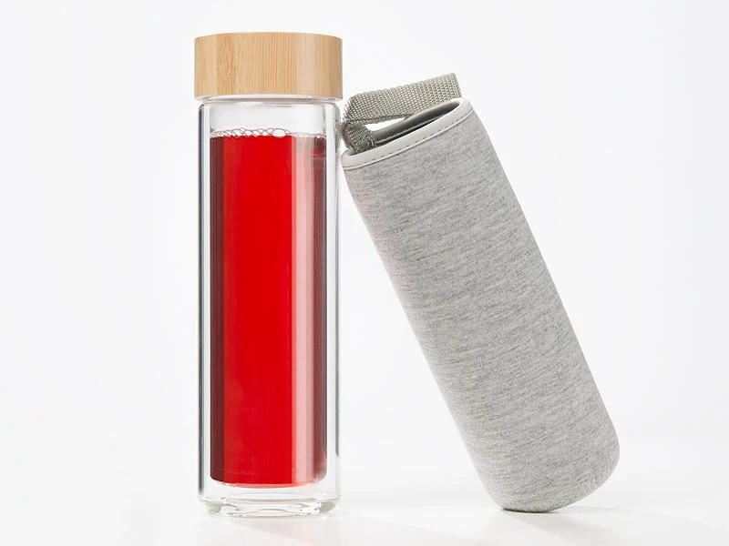 Cucina Di Modena Glasflasche:Doppelwandige Glas-Trinkflasche Mit Neopren-Hülle & Tee-Sieb, 400 Ml 8 Cucina Di Modena Glasflasche:Doppelwandige Glas-Trinkflasche Mit Neopren-Hülle & Tee-Sieb, 400 Ml – Bild 8