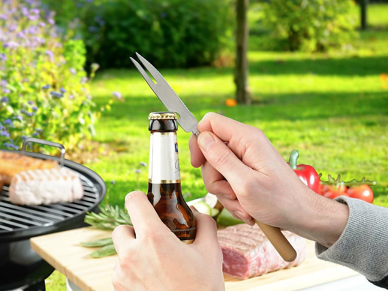 Infactory Grillspieß:8er-Set 3in1-Teleskop-Messer, Grillgabel & Flaschenöffner, Bis 69,5 Cm 9 Infactory Grillspieß:8er-Set 3in1-Teleskop-Messer, Grillgabel & Flaschenöffner, Bis 69,5 Cm – Bild 9