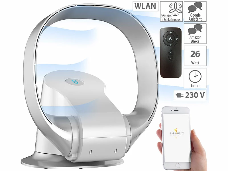 Sichler Haushaltsgeräte Sichler Ventilator Ohne Rotor:Rotorloser 360°-Ventilator, WLAN, App, Superleise, 26 Watt 1 Sichler Haushaltsgeräte Sichler Ventilator Ohne Rotor:Rotorloser 360°-Ventilator, WLAN, App, Superleise, 26 Watt