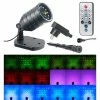Lunartec Sternenprojektor:Laser-Projektor Mit 12 LEDs, 8 Licht-Effekte, Timer, Fernbed., IP65