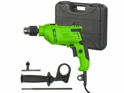 AGT Professional Elektrowerkzeug:Schlagbohrmaschine Mit 3-teiligem Zubehör In Transportkoffer, 800 Watt