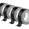 AGT Universal-Klebeband:4er-Set Gewebe-Klebeband, Reißfest, 48 Mm Breit, 0,17 Mm Dick, Schwarz