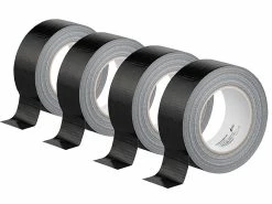AGT Universal-Klebeband:4er-Set Gewebe-Klebeband, Reißfest, 48 Mm Breit, 0,17 Mm Dick, Schwarz