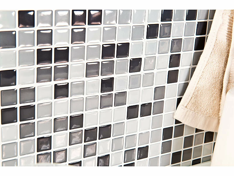 Infactory 3D Fliesen Selbstklebend:Selbstklebende 3D-Mosaik-Fliesenaufkleber "Dezent", 26x26 Cm, 20er-Set 9 Infactory 3D Fliesen Selbstklebend:Selbstklebende 3D-Mosaik-Fliesenaufkleber "Dezent", 26x26 Cm, 20er-Set – Bild 9