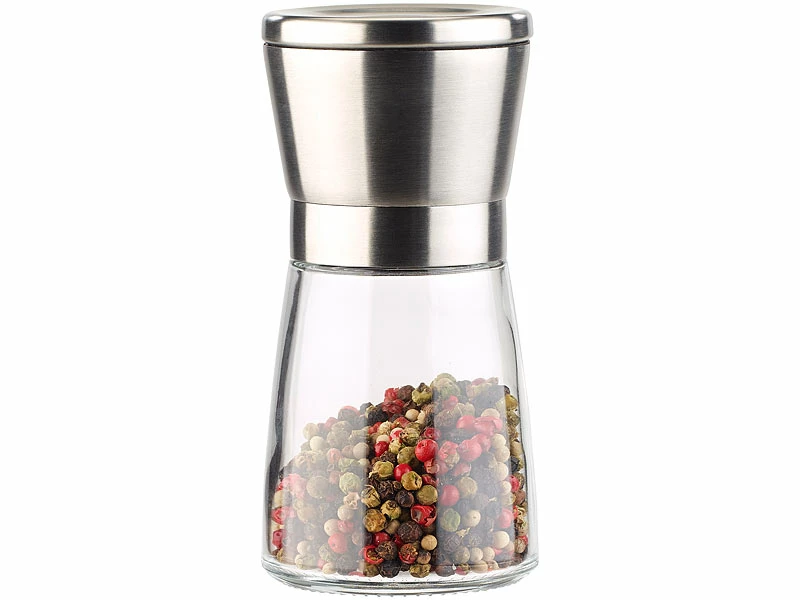 PEARL Mühlen:Manuelle Gewürzmühle Mit Keramik-Mahlwerk, Glas Und Edelstahl, 2er-Set 6 PEARL Mühlen:Manuelle Gewürzmühle Mit Keramik-Mahlwerk, Glas Und Edelstahl, 2er-Set – Bild 6