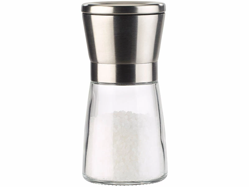 PEARL Mühlen:Manuelle Gewürzmühle Mit Keramik-Mahlwerk, Glas Und Edelstahl, 2er-Set 3 PEARL Mühlen:Manuelle Gewürzmühle Mit Keramik-Mahlwerk, Glas Und Edelstahl, 2er-Set – Bild 3