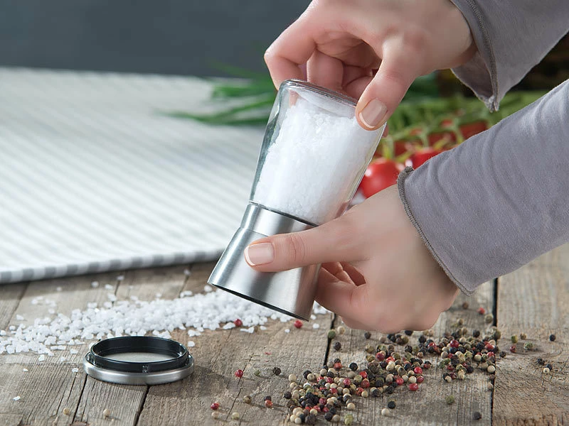 PEARL Mühlen:Manuelle Gewürzmühle Mit Keramik-Mahlwerk, Glas Und Edelstahl, 2er-Set 5 PEARL Mühlen:Manuelle Gewürzmühle Mit Keramik-Mahlwerk, Glas Und Edelstahl, 2er-Set – Bild 5