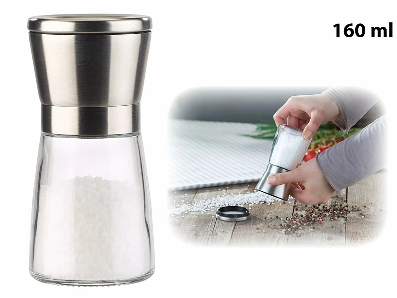 PEARL Mühlen:Manuelle Gewürzmühle Mit Keramik-Mahlwerk, Glas Und Edelstahl, 2er-Set 8 PEARL Mühlen:Manuelle Gewürzmühle Mit Keramik-Mahlwerk, Glas Und Edelstahl, 2er-Set – Bild 8