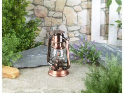 Lunartec Stalllaterne Petroleum:Nostalgische Petroleum-Sturmlaterne Mit Glaskolben, Bronze, 24 Cm -Haushalt Verkäufe nx7566 7