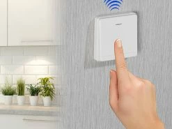 CASAcontrol Funktaster Set:Einbau-Funk-Schaltmodul & Kinetischer Funk-Taster (groß), Bis 200 Watt -Haushalt Verkäufe nx7867 3