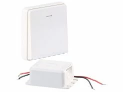 CASAcontrol Funktaster Set:Einbau-Funk-Schaltmodul & Kinetischer Funk-Taster (groß), Bis 200 Watt