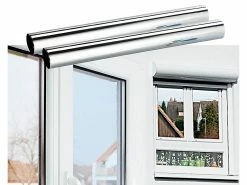 Infactory Sichtschutz Spiegelfolie:2er-Set Isolier-Spiegelfolie, Sicht-/UV-Schutz, Selbstklebend,40x200cm