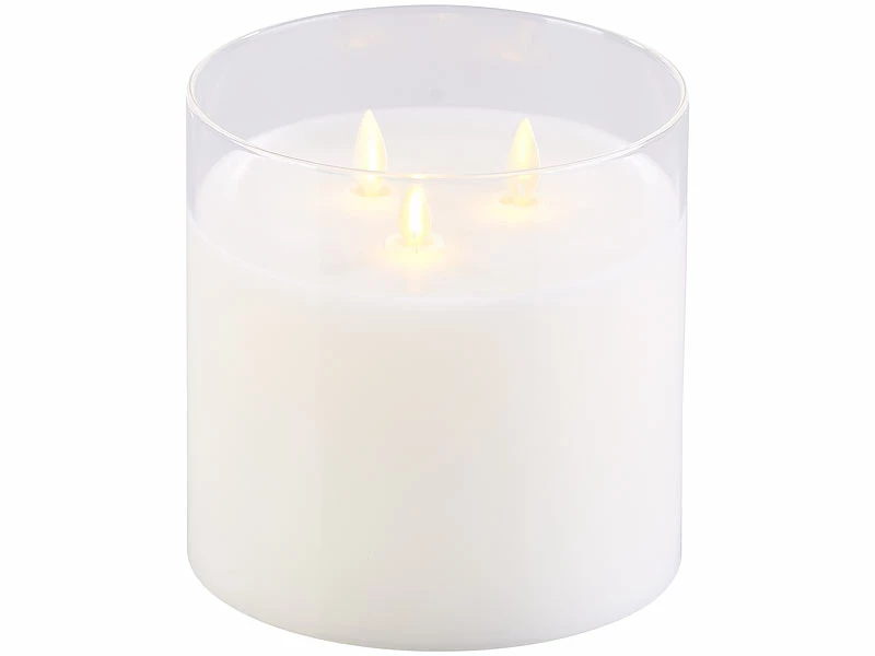 Britesta LED Kerze 3 Flammig:2er-Set LED-Echtwachs-Kerzen Im Windglas Mit 3 Beweglichen Flammen 5 Britesta LED Kerze 3 Flammig:2er-Set LED-Echtwachs-Kerzen Im Windglas Mit 3 Beweglichen Flammen – Bild 5