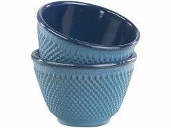 Rosenstein & Söhne Teeservice:Asiatische Teekanne, Untersetzer Und 2 Becher Aus Gusseisen, Blau -Haushalt Verkäufe nx8173 2