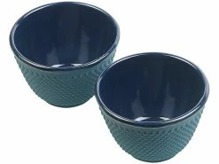 Rosenstein & Söhne Teeservice:Asiatische Teekanne, Untersetzer Und 2 Becher Aus Gusseisen, Blau -Haushalt Verkäufe nx8173 3