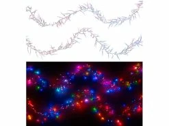 Lunartec Büschellichterkette Bunt:LED-Büschel-Lichterkette Mit 300 RGB-LEDs & Timer-Funktion, IP44, 3 M