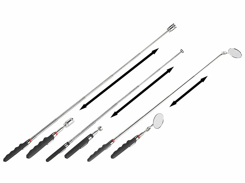 AGT Magnetstab:Teleskop-Werkzeug-Set Mit Spiegel, Magnet-Heber & LED-Leuchte, 3-tlg. 1 AGT Magnetstab:Teleskop-Werkzeug-Set Mit Spiegel, Magnet-Heber & LED-Leuchte, 3-tlg.