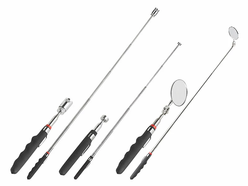 AGT Magnetstab:Teleskop-Werkzeug-Set Mit Spiegel, Magnet-Heber & LED-Leuchte, 3-tlg. 2 AGT Magnetstab:Teleskop-Werkzeug-Set Mit Spiegel, Magnet-Heber & LED-Leuchte, 3-tlg. – Bild 2