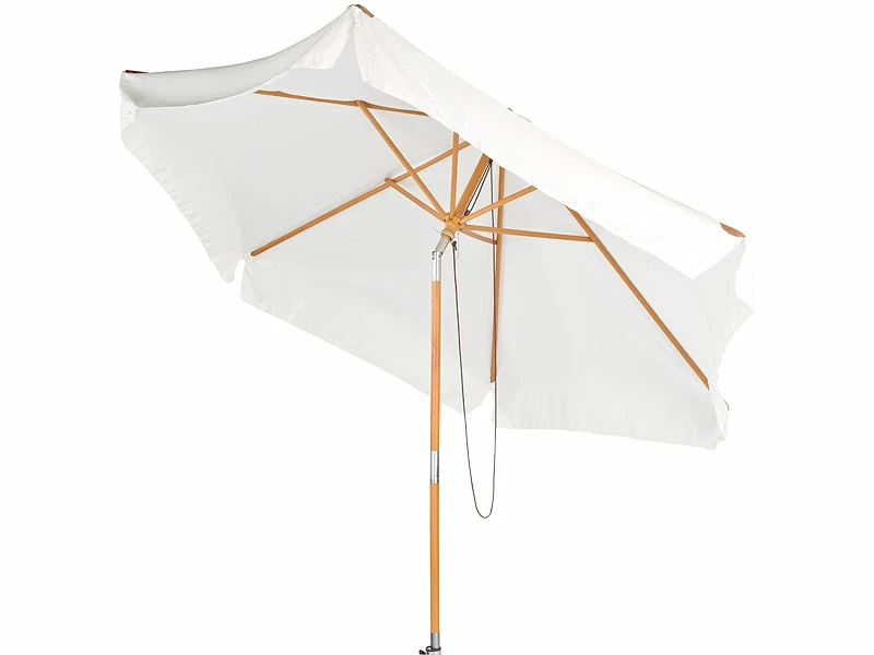 Royal Gardineer Parasol-Sonnenschirm:2er-Set Neigbare Sonnenschirme Mit Holzgestell, Ø 3 M, Beige 2 Royal Gardineer Parasol-Sonnenschirm:2er-Set Neigbare Sonnenschirme Mit Holzgestell, Ø 3 M, Beige – Bild 2