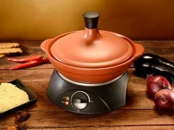 Rosenstein & Söhne Schmortopf Elektrisch:Elektrischer Tajine-Tontopf Mit Deckel, Ø 30 Cm, 2 Liter, 300 Watt -Haushalt Verkäufe nx8563 4