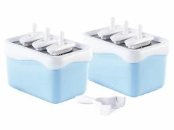 Rosenstein & Söhne Blitz-Eis-Bereiter:EXPRESS Eis-am-Stiel-Zubereiter, 2er-Set Für 6 Portionen