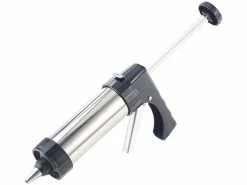 Rosenstein & Söhne Teigspritze:Profi-Edelstahl-Gebäckpresse & Garnierspritze, 13 Schablonen, 8 Tüllen -Haushalt Verkäufe nx8806 1