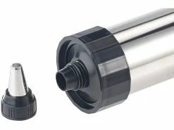 Rosenstein & Söhne Teigspritze:Profi-Edelstahl-Gebäckpresse & Garnierspritze, 13 Schablonen, 8 Tüllen -Haushalt Verkäufe nx8806 6