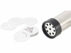 Rosenstein & Söhne Teigspritze:Profi-Edelstahl-Gebäckpresse & Garnierspritze, 13 Schablonen, 8 Tüllen -Haushalt Verkäufe nx8806 9