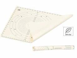 Rosenstein & Söhne Backzubehör:2er-Set XXL-Silikon-Teigmatten Mit Skalen & Schablonen, BPA-frei
