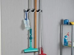 AGT Wandhaken:2er-Set Wandhalter-Leiste Für Besen, Wischmopp, Gartengeräte & Co. -Haushalt Verkäufe nx8989 4