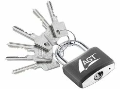 AGT Vorhängeschloss:Vorhänge-Schloss Aus Aluminium, Messing & Stahl, 43 Mm, 6 Schlüssel