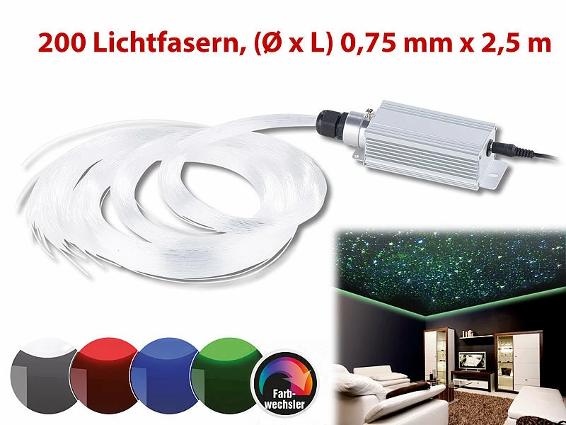 Lunartec LED Himmel:Glasfaser-RGB-LED-Sternenhimmel Versandrückläufer 2 Lunartec LED Himmel:Glasfaser-RGB-LED-Sternenhimmel Versandrückläufer – Bild 2